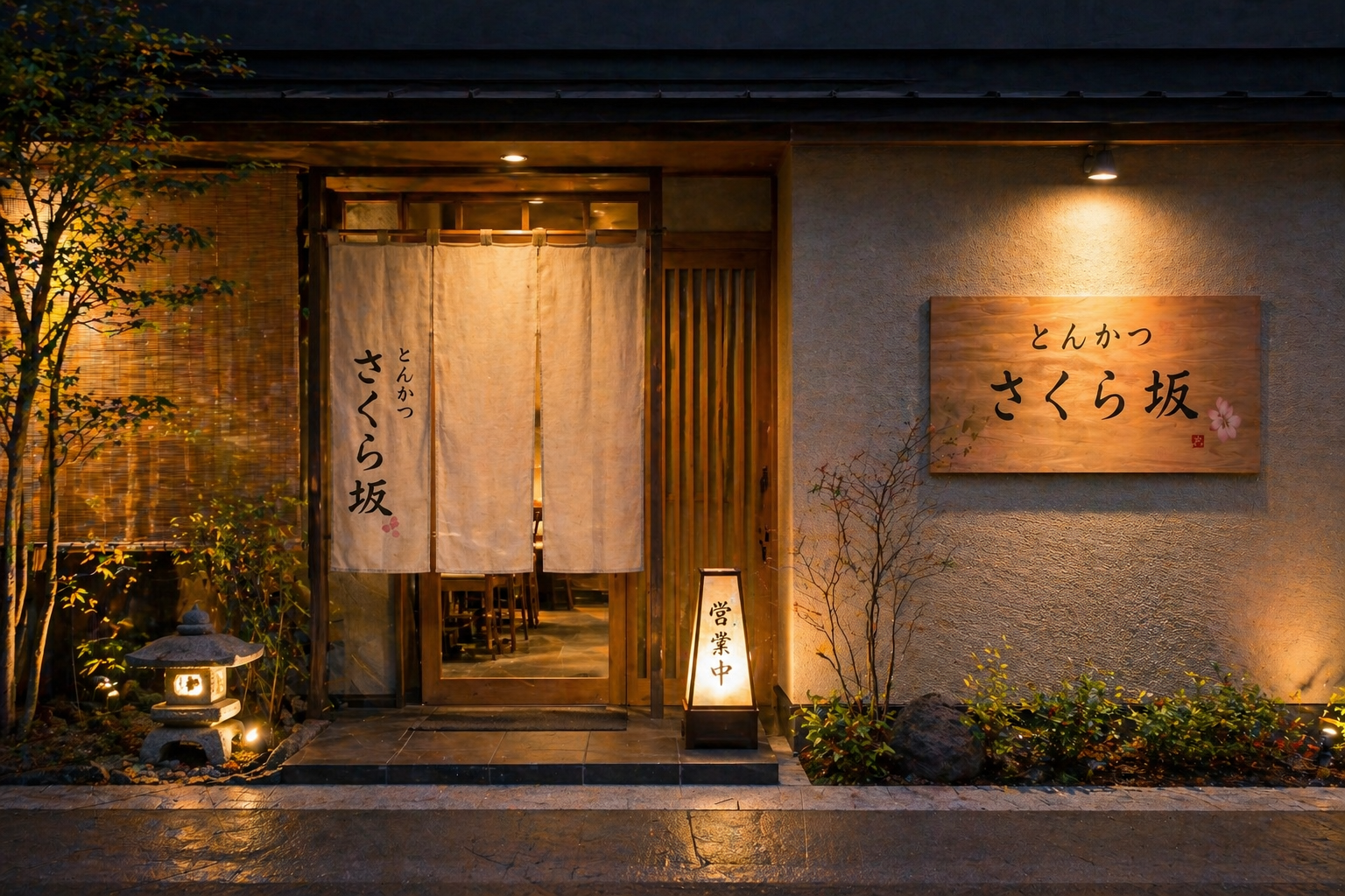 夜のとんかつ さくら坂の外観